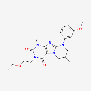 B2536535 3-(2-ethoxyethyl)-9-(3-methoxyphenyl)-1,7-dimethyl-7,8-dihydro-6H-purino[7,8-a]pyrimidine-2,4-dione CAS No. 848064-19-7
