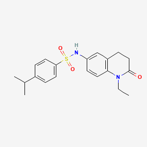 molecular formula C20H24N2O3S B2536551 N-(1-ethyl-2-oxo-1,2,3,4-tetrahydroquinolin-6-yl)-4-(propan-2-yl)benzene-1-sulfonamide CAS No. 922079-90-1