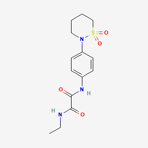 molecular formula C14H19N3O4S B2536558 N1-(4-(1,1-dioxido-1,2-thiazinan-2-yl)phenyl)-N2-ethyloxalamide CAS No. 899748-45-9