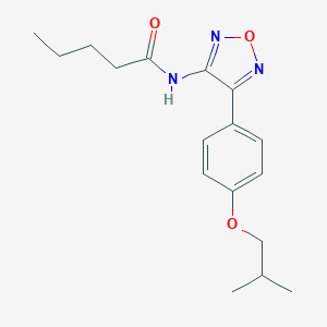 molecular formula C17H23N3O3 B253657 N-{4-[4-(2-methylpropoxy)phenyl]-1,2,5-oxadiazol-3-yl}pentanamide 