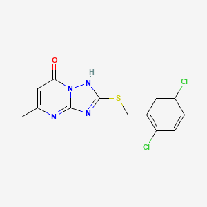 molecular formula C13H10Cl2N4OS B2536581 2-[(2,5-Dichlorobenzyl)sulfanyl]-5-Methyl[1,2,4]triazolo[1,5-A]pyrimidin-7-Ol CAS No. 1383456-76-5