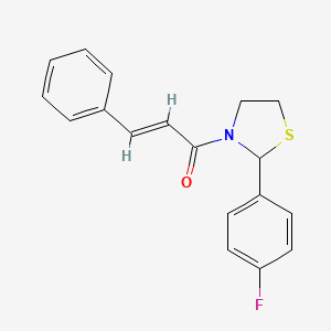 (E)-1-(2-(4-fluorophenyl)thiazolidin-3-yl)-3-phenylprop-2-en-1-one