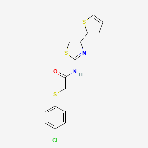 2-((4-chlorophenyl)thio)-N-(4-(thiophen-2-yl)thiazol-2-yl)acetamide
