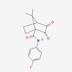 N-(4-fluorophenyl)-7,7-dimethyl-2,3-dioxobicyclo[2.2.1]heptane-1-carboxamide