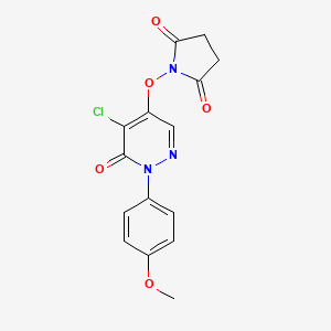 1-((5-Chloro-1-(4-methoxyphenyl)-6-oxo-1,6-dihydro-4-pyridazinyl)oxy)dihydro-1H-pyrrole-2,5-dione