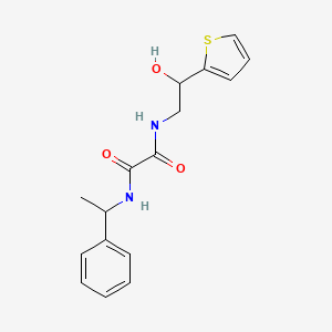 molecular formula C16H18N2O3S B2536632 N-[2-hydroxy-2-(thiophen-2-yl)ethyl]-N'-(1-phenylethyl)ethanediamide CAS No. 1351609-20-5
