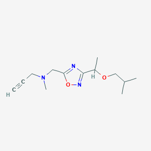 molecular formula C13H21N3O2 B2536635 Methyl({3-[1-(2-methylpropoxy)ethyl]-1,2,4-oxadiazol-5-yl}methyl)(prop-2-yn-1-yl)amine CAS No. 1394644-20-2
