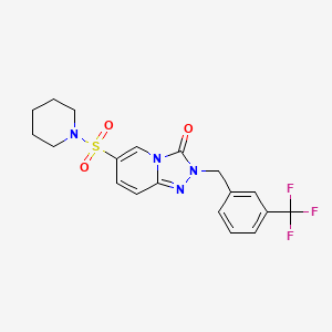 molecular formula C19H19F3N4O3S B2536647 6-(piperidine-1-sulfonyl)-2-{[3-(trifluoromethyl)phenyl]methyl}-2H,3H-[1,2,4]triazolo[4,3-a]pyridin-3-one CAS No. 1251704-90-1