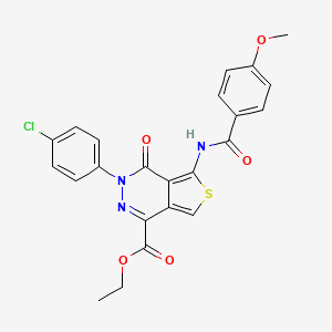 molecular formula C23H18ClN3O5S B2536662 ethyl 3-(4-chlorophenyl)-5-(4-methoxybenzamido)-4-oxo-3H,4H-thieno[3,4-d]pyridazine-1-carboxylate CAS No. 851950-28-2