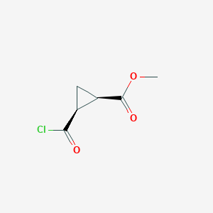 molecular formula C6H7ClO3 B2536666 Cyclopropanecarboxylic acid, 2-(chlorocarbonyl)-, methyl ester, (1R,2S)-rel-(9CI) CAS No. 53229-56-4