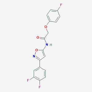 molecular formula C17H11F3N2O3 B253668 N-[3-(3,4-difluorophenyl)-1,2-oxazol-5-yl]-2-(4-fluorophenoxy)acetamide 