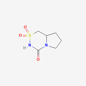 molecular formula C6H10N2O3S B2536698 hexahydro-1H-2lambda6-pyrrolo[1,2-d][1,2,4]thiadiazine-2,2,4-trione CAS No. 2126159-55-3