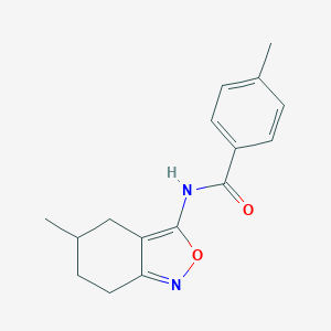 molecular formula C16H18N2O2 B253670 4-methyl-N-(5-methyl-4,5,6,7-tetrahydro-2,1-benzoxazol-3-yl)benzamide 
