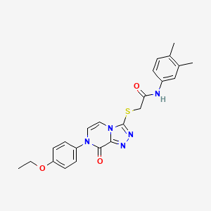 molecular formula C23H23N5O3S B2536702 N-(3,4-dimethylphenyl)-2-{[7-(4-ethoxyphenyl)-8-oxo-7H,8H-[1,2,4]triazolo[4,3-a]pyrazin-3-yl]sulfanyl}acetamide CAS No. 1242912-06-6