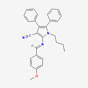 1-butyl-2-[(E)-[(4-methoxyphenyl)methylidene]amino]-4,5-diphenyl-1H-pyrrole-3-carbonitrile
