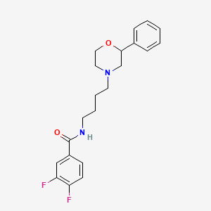 molecular formula C21H24F2N2O2 B2536714 3,4-difluoro-N-[4-(2-phenylmorpholin-4-yl)butyl]benzamide CAS No. 954047-86-0