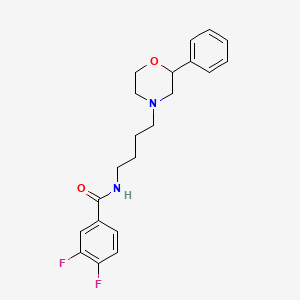 3,4-difluoro-N-(4-(2-phenylmorpholino)butyl)benzamide