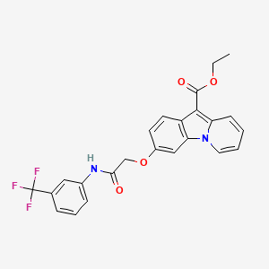 molecular formula C24H19F3N2O4 B2536738 Ethyl 3-{2-oxo-2-[3-(trifluoromethyl)anilino]ethoxy}pyrido[1,2-a]indole-10-carboxylate CAS No. 478081-18-4