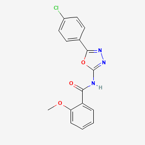 molecular formula C16H12ClN3O3 B2536784 N-[5-(4-chlorophenyl)-1,3,4-oxadiazol-2-yl]-2-methoxybenzamide CAS No. 865287-23-6