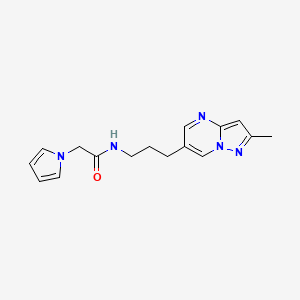 B2536786 N-(3-(2-methylpyrazolo[1,5-a]pyrimidin-6-yl)propyl)-2-(1H-pyrrol-1-yl)acetamide CAS No. 1797142-18-7