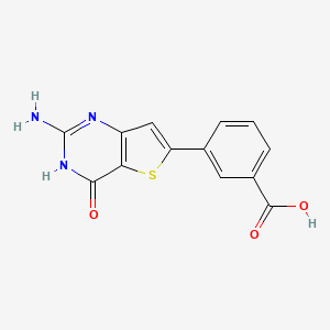 3-(2-Amino-4-oxo-3H-thieno[3,2-d]pyrimidin-6-yl)benzoic acid