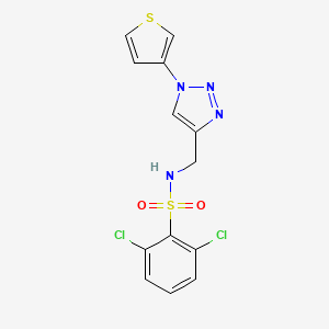 2,6-dichloro-N-((1-(thiophen-3-yl)-1H-1,2,3-triazol-4-yl)methyl)benzenesulfonamide