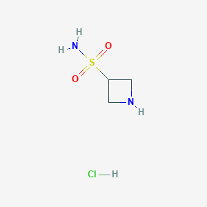 molecular formula C3H9ClN2O2S B2536857 Azetidine-3-sulfonamide hydrochloride CAS No. 1909318-76-8
