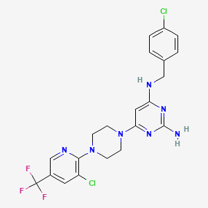 6-{4-[3-chloro-5-(trifluoromethyl)pyridin-2-yl]piperazin-1-yl}-N4-[(4-chlorophenyl)methyl]pyrimidine-2,4-diamine