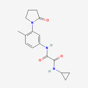 molecular formula C16H19N3O3 B2536869 N1-cyclopropyl-N2-(4-methyl-3-(2-oxopyrrolidin-1-yl)phenyl)oxalamide CAS No. 941935-00-8