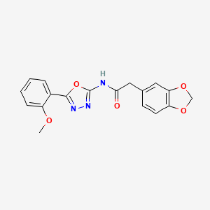 2-(benzo[d][1,3]dioxol-5-yl)-N-(5-(2-methoxyphenyl)-1,3,4-oxadiazol-2-yl)acetamide