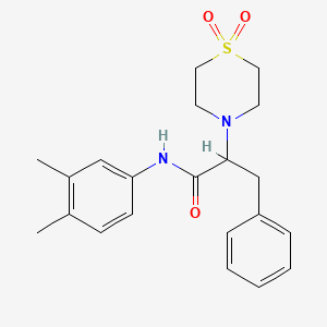 N-(3,4-dimethylphenyl)-2-(1,1-dioxo-1lambda~6~,4-thiazinan-4-yl)-3-phenylpropanamide