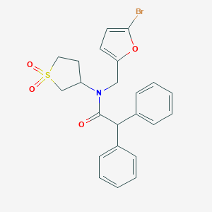 molecular formula C23H22BrNO4S B253689 N-[(5-BROMO-2-FURYL)METHYL]-N-(1,1-DIOXIDOTETRAHYDRO-3-THIOPHENYL)-2,2-DIPHENYLACETAMIDE 