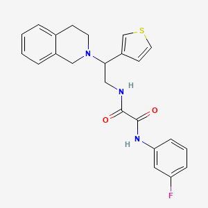 molecular formula C23H22FN3O2S B2536899 N'-(3-fluorophenyl)-N-[2-(1,2,3,4-tetrahydroisoquinolin-2-yl)-2-(thiophen-3-yl)ethyl]ethanediamide CAS No. 954696-93-6