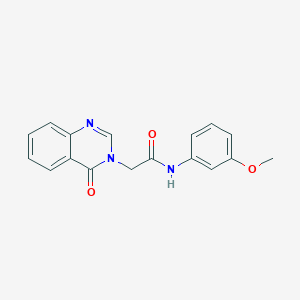 molecular formula C17H15N3O3 B025369 3(4H)-Quinazolineacetamide, N-(3-methoxyphenyl)-4-oxo- CAS No. 108086-41-5