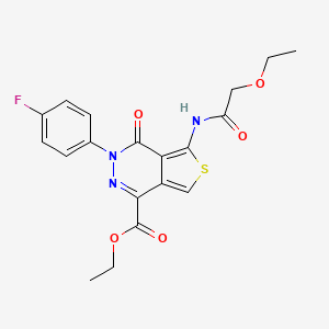 molecular formula C19H18FN3O5S B2536900 ethyl 5-(2-ethoxyacetamido)-3-(4-fluorophenyl)-4-oxo-3H,4H-thieno[3,4-d]pyridazine-1-carboxylate CAS No. 851948-98-6