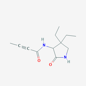 molecular formula C12H18N2O2 B2536904 N-(4,4-Diethyl-2-oxopyrrolidin-3-yl)but-2-ynamide CAS No. 2411196-34-2