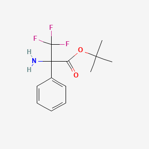 molecular formula C13H16F3NO2 B2536921 Tert-butyl 2-amino-3,3,3-trifluoro-2-phenylpropanoate CAS No. 2248275-29-6