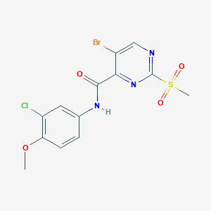 molecular formula C13H11BrClN3O4S B253693 5-bromo-N-(3-chloro-4-methoxyphenyl)-2-(methylsulfonyl)pyrimidine-4-carboxamide 