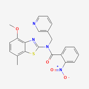 N-(4-methoxy-7-methylbenzo[d]thiazol-2-yl)-2-nitro-N-(pyridin-3-ylmethyl)benzamide