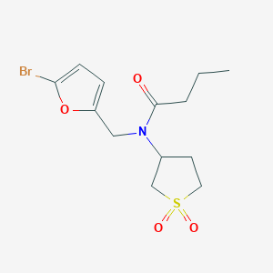 molecular formula C13H18BrNO4S B253697 N-[(5-BROMOFURAN-2-YL)METHYL]-N-(11-DIOXO-1LAMBDA6-THIOLAN-3-YL)BUTANAMIDE 