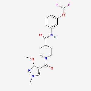N-(3-(difluoromethoxy)phenyl)-1-(3-methoxy-1-methyl-1H-pyrazole-4-carbonyl)piperidine-4-carboxamide