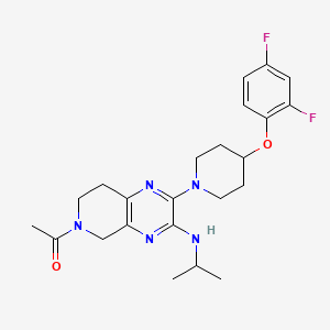 1-(2-(4-(2,4-difluorophenoxy)piperidin-1-yl)-3-(isopropylamino)-7,8-dihydropyrido[3,4-b]pyrazin-6(5H)-yl)ethanone