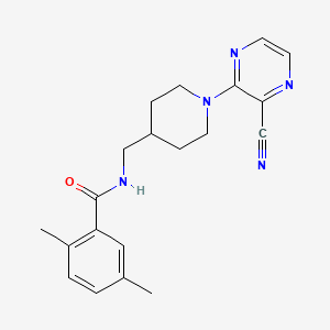 N-((1-(3-cyanopyrazin-2-yl)piperidin-4-yl)methyl)-2,5-dimethylbenzamide