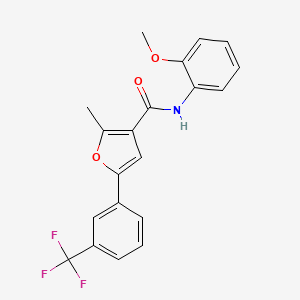 molecular formula C20H16F3NO3 B2537034 N-(2-methoxyphenyl)-2-methyl-5-[3-(trifluoromethyl)phenyl]furan-3-carboxamide CAS No. 878715-99-2