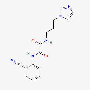 molecular formula C15H15N5O2 B2537039 N1-(3-(1H-imidazol-1-yl)propyl)-N2-(2-cyanophenyl)oxalamide CAS No. 898350-22-6