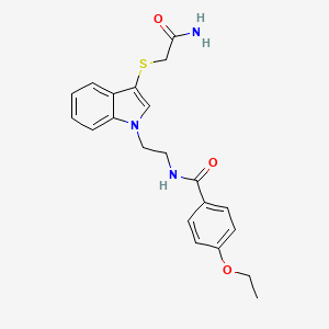 molecular formula C21H23N3O3S B2537045 N-(2-{3-[(carbamoylmethyl)sulfanyl]-1H-indol-1-yl}ethyl)-4-ethoxybenzamide CAS No. 862826-37-7