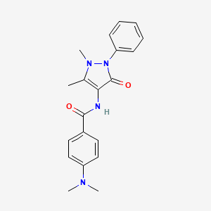 molecular formula C20H22N4O2 B2537056 N-(1,5-dimethyl-3-oxo-2-phenyl-2,3-dihydro-1H-pyrazol-4-yl)-4-(dimethylamino)benzamide CAS No. 1023498-20-5