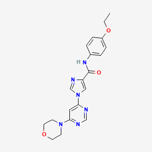 molecular formula C20H22N6O3 B2537184 N-(4-ethoxyphenyl)-1-[6-(morpholin-4-yl)pyrimidin-4-yl]-1H-imidazole-4-carboxamide CAS No. 1251595-54-6