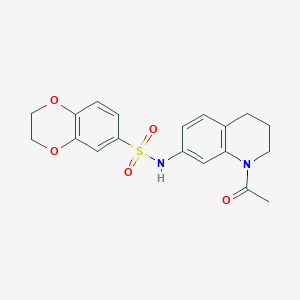 molecular formula C19H20N2O5S B2537322 N-(1-acetyl-1,2,3,4-tetrahydroquinolin-7-yl)-2,3-dihydro-1,4-benzodioxine-6-sulfonamide CAS No. 898423-94-4