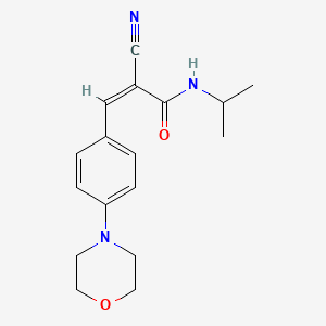 B2537393 (Z)-2-Cyano-3-(4-morpholin-4-ylphenyl)-N-propan-2-ylprop-2-enamide CAS No. 565445-14-9